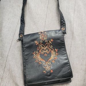 Vintage Leather Embroidered purse